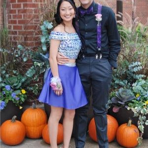 Purple two piece dress size 0